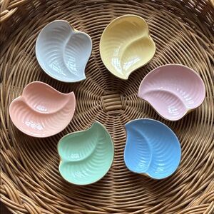 Figgio Flint Vintage Ashtrays Set of Six Pastel colors Made in Norway GUC